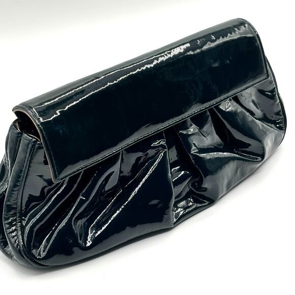 Rare LAI Patent Leather Clutch | Blue/Green Color w Metallic Gold Interior | Y2K - Picture 2 of 15